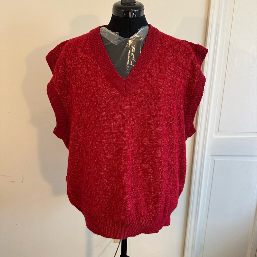 Alan Stuart Vibrant Red Knit Sweater Vest 2XL